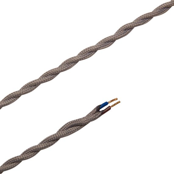 Cable torsadé gris 2 mètres 2 x 0,75mm2