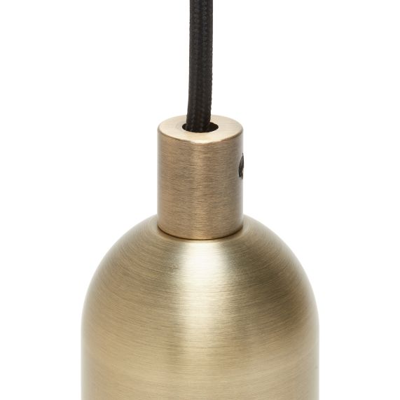 Suspension Douille E40 + Pavillon Métal Bronze + Câble Text. Noir 2 Mètres