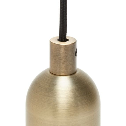 Suspension Douille E40 + Pavillon Métal Bronze + Câble Text. Noir 2 Mètres