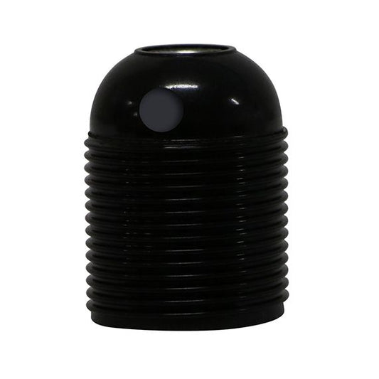 Douille E27 Filetée Noire Culot Percé Montée