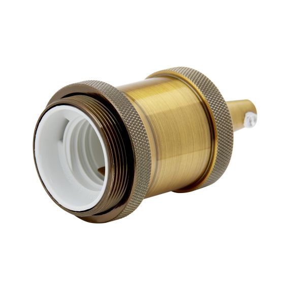 Douille Acier E27 Filetée avec Bague Or Rétro