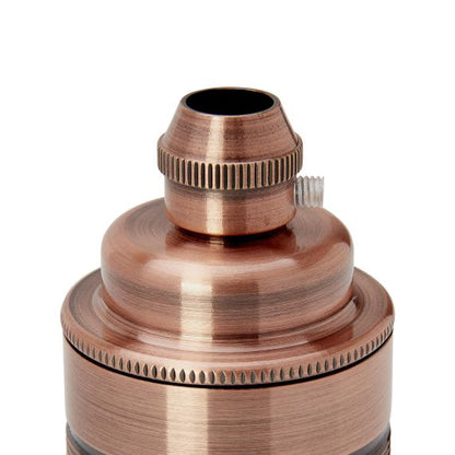 Douille Acier E27 Filetée avec Bague Cuivre Patiné