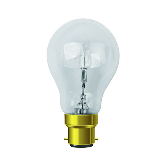 FS STANDARD A60 ECO-HALO 46W B22 2750K 702LM CL.