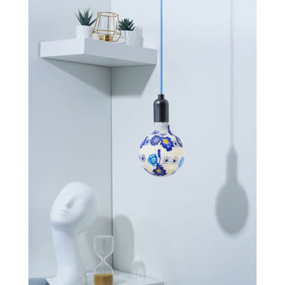 Globe imprimé bleu G125, Filament LED, 4W, E27, 6900K, Dim