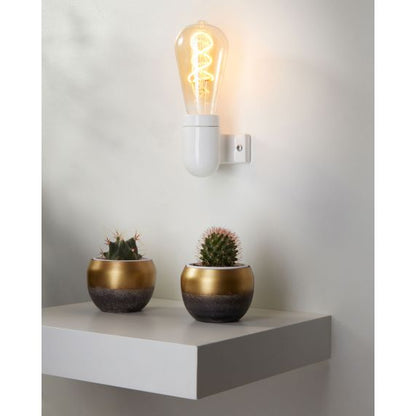 Applique porcelaine E27 av. patte de fixation blanc