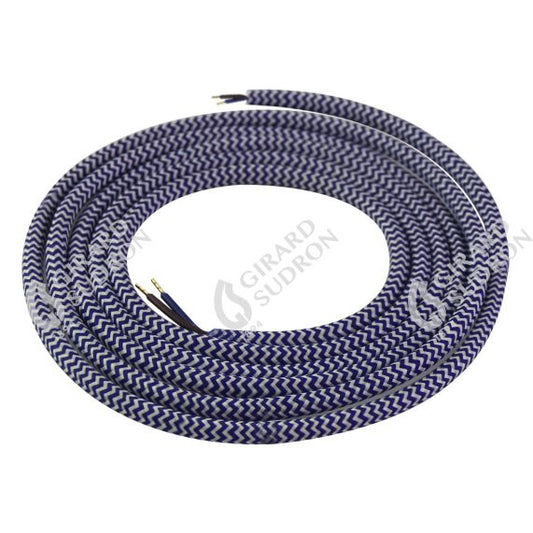 Câble électrique textile rond bleu 2x0,75mm L2M