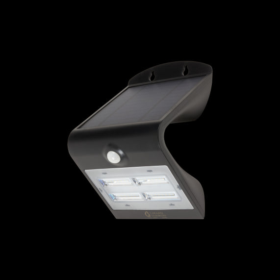 BUTTERFLY - Projecteur solaire LED noir détecteur présence IP65 4000K 3,2W 400lm