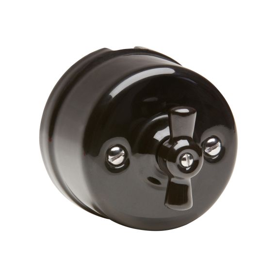 RETRO-INDUS switch porcelain surface mounted black