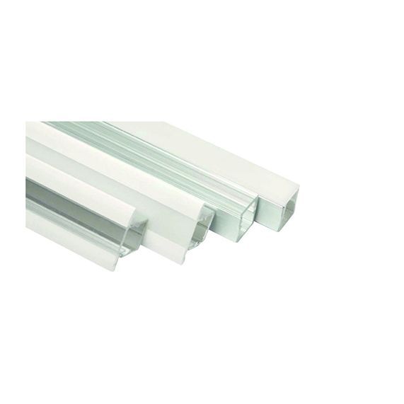 Profilé Aluminium et diffuseurs simple et débordant 14x14 sans rebord clair