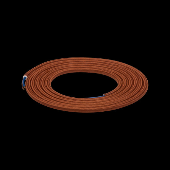 Câble Textile Rond 2x0,75mm2 Double Isolation Marron 2 Mètres
