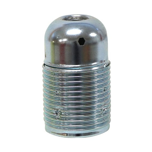 Douille E14 à chemise filetée acier zingué avec terre