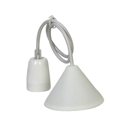 FS MONTURE E27 CERAM.CABL.TEXT BLANC F.80CM