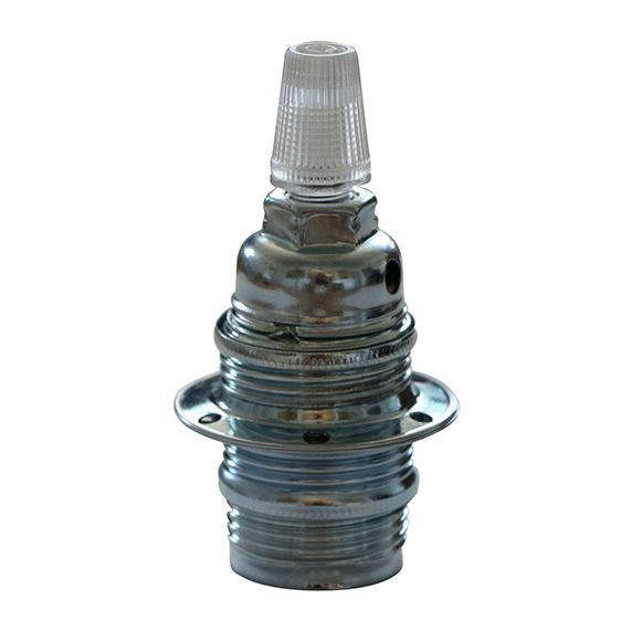 Douille E14 Filetée Acier Zingué Avec Terre Arrêt Câble 2 Bagues