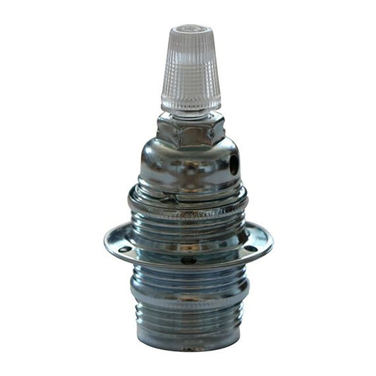 Douille E14 Filetée Acier Zingué Avec Terre Arrêt Câble 2 Bagues