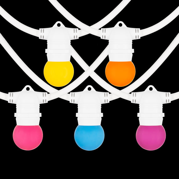 Paris Guinguette - LOT 5 SPHERIQUES LED IP44 E27 1W Couleurs panachées "POP"