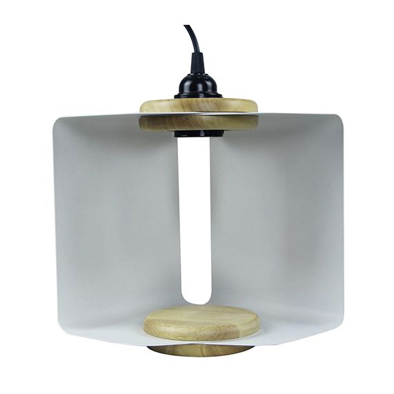 Suspension E27 abat-jour métal pliable av. fiche et inter. L.2m white