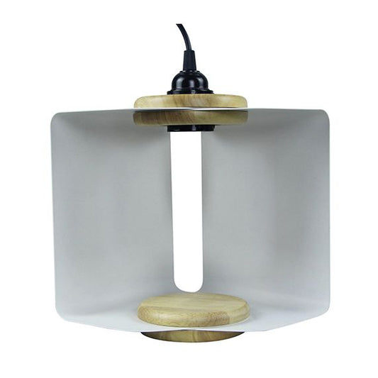 Suspension E27 abat-jour métal pliable av. fiche et inter. L.2m white