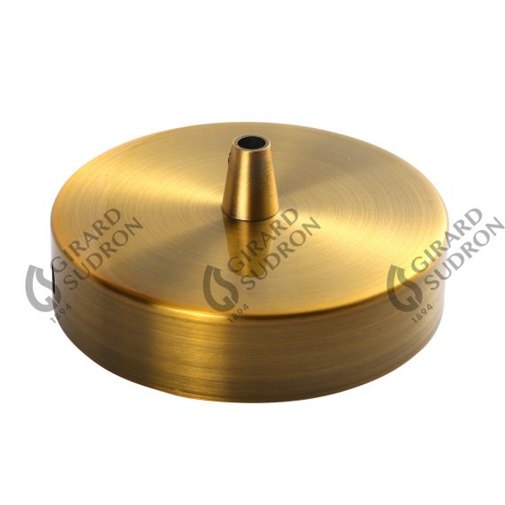 Plafonnier Acier 1 sortie D100mm Or + arrêt de cable D7mm