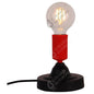 Lampe à poser E27 Max.40W Noir et Rouge - cable PVC L.150cm avec interrupteur Noir