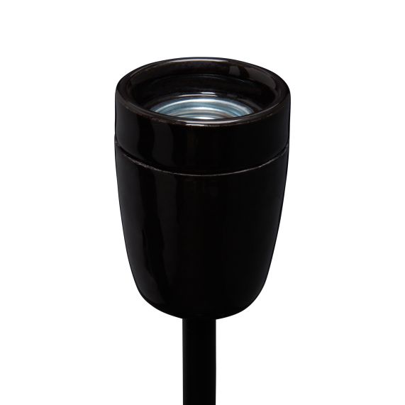 Suspension Rigide Pavillon Et Douille E27 Céramique Noire