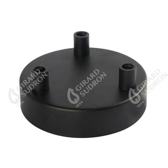 Plafonnier Acier 3 sorties D100mm Noir+ arrêt de cable D7mm