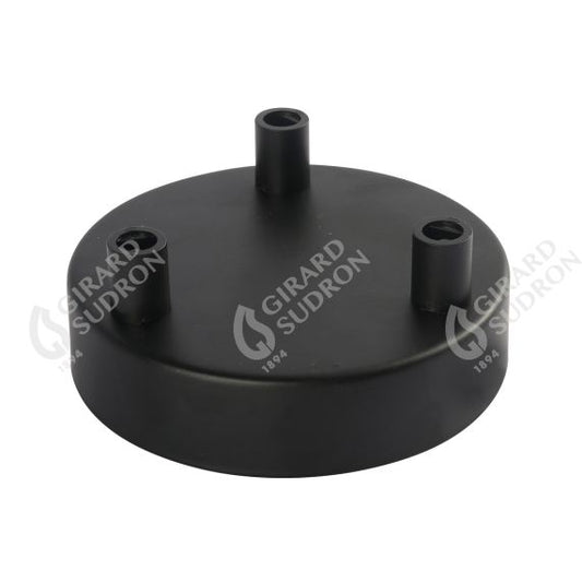 Plafonnier Acier 3 sorties D100mm Noir+ arrêt de cable D7mm