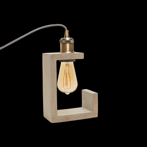 CONCRETE - table lamp + gold lampholder E27