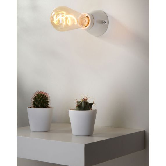 Applique porcelaine E27 conique blanc