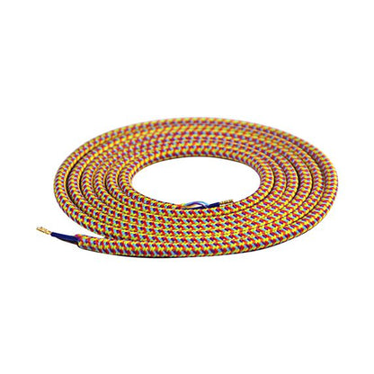 FS Câble Textile Rond 2x0,75mm2 Double Isolation Multicolore 2 Mètres