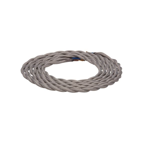 Cable torsadé gris 2 mètres 2 x 0,75mm2