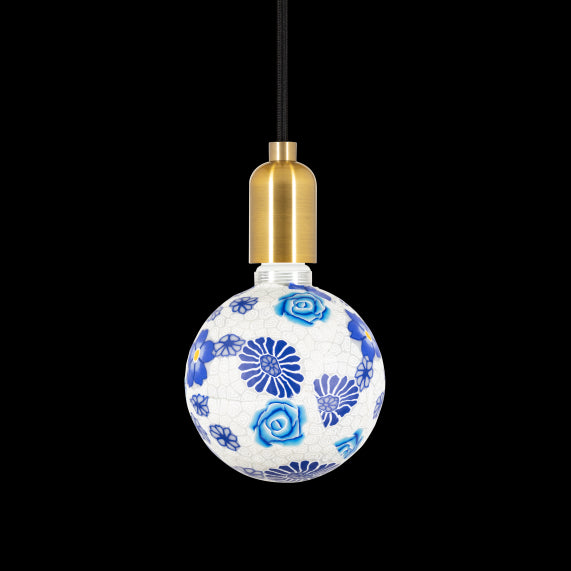 Globe imprimé bleu G125, Filament LED, 4W, 88lm, E27, 6900K, Dim