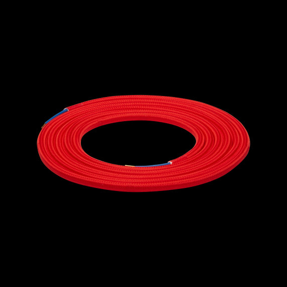 Câble Textile Rond 2x0,75mm2 Double Isolation Rouge 2 Mètres
