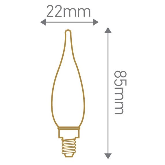 Flamme GS1 Filament LED 1W E10 80Lm 2500K Amb.