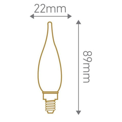 Flamme GS1 Filament LED 1W E14 2700K 90Lm Mat.