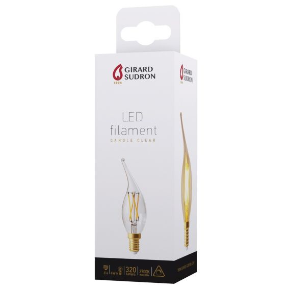 Flamme CV4 Filament LED 4W E14 2700K 320Lm Dim. Cl.