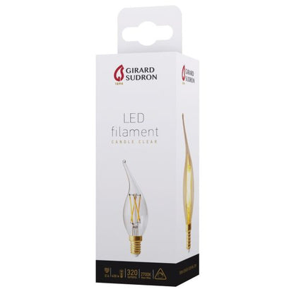 Flamme CV4 Filament LED 4W E14 2700K 320Lm Dim. Cl.