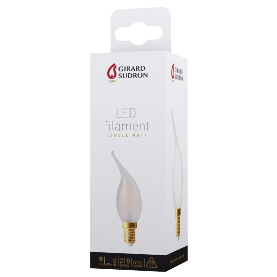 Flamme CV4 Filament LED 2W E14 2700K 210Lm Sat.