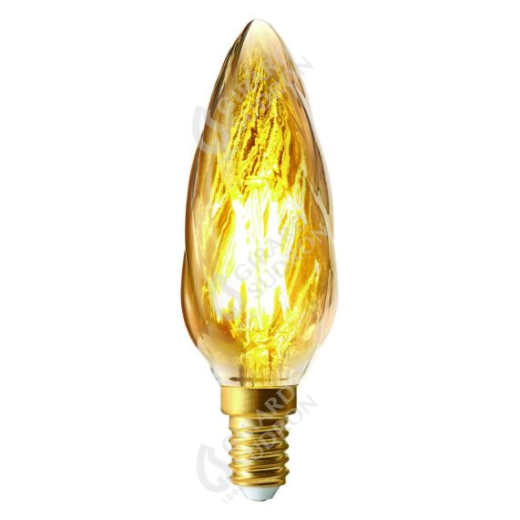Flamme Torsadée F6 Filament Led 4W E14 2500K 280Lm Dim. Amb.