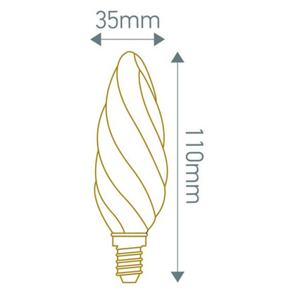 Flamme Torsadée F6 Filament LED 2W E14 2700K 210Lm Sat.