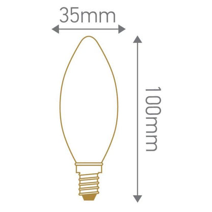 Flamme C35 Filament LED 4W E14 4000K 320Lm Dim. Cl.