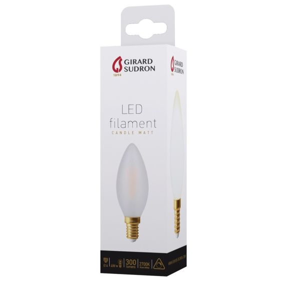 *Flamme C35 Filament LED 4W E14 2700K 300Lm Dim. Mat.