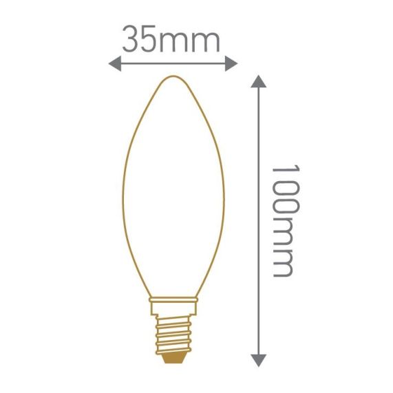 *Flamme C35 Filament LED 4W E14 2700K 300Lm Dim. Mat.