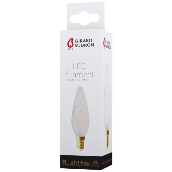 Flamme GS8 Filament LED 2W E14 2700K 210Lm Mat.