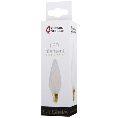 Flamme GS8 Filament LED 2W E14 2700K 210Lm Mat.