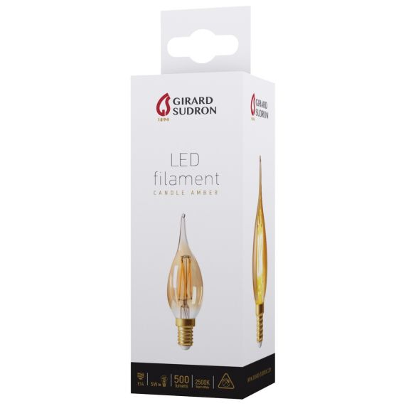 Flamme GS4 Filament LED 5W E14 2500K 500Lm Amb.