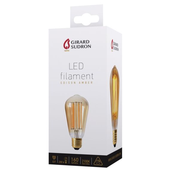 Edison Filament LED 2W E27 2100K 160Lm Amb. 3125467159928