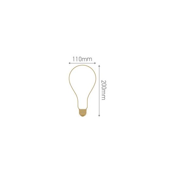 Ampoule Géante Filament LED TWISTED 200mm 4W E27 2000K 160Lm Dim. Smoky