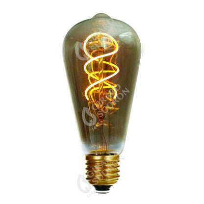 Edison Filament LED TWISTED 4W E27 2000K 200lm Dim. Smoky
