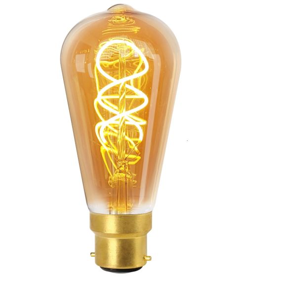 Edison Filament LED TWISTED 4W B22 2000K 200Lm Dim. Amb