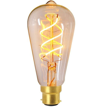 Edison Filament LED TWISTED 4W B22 2200K 240lm Dim. Cl.
